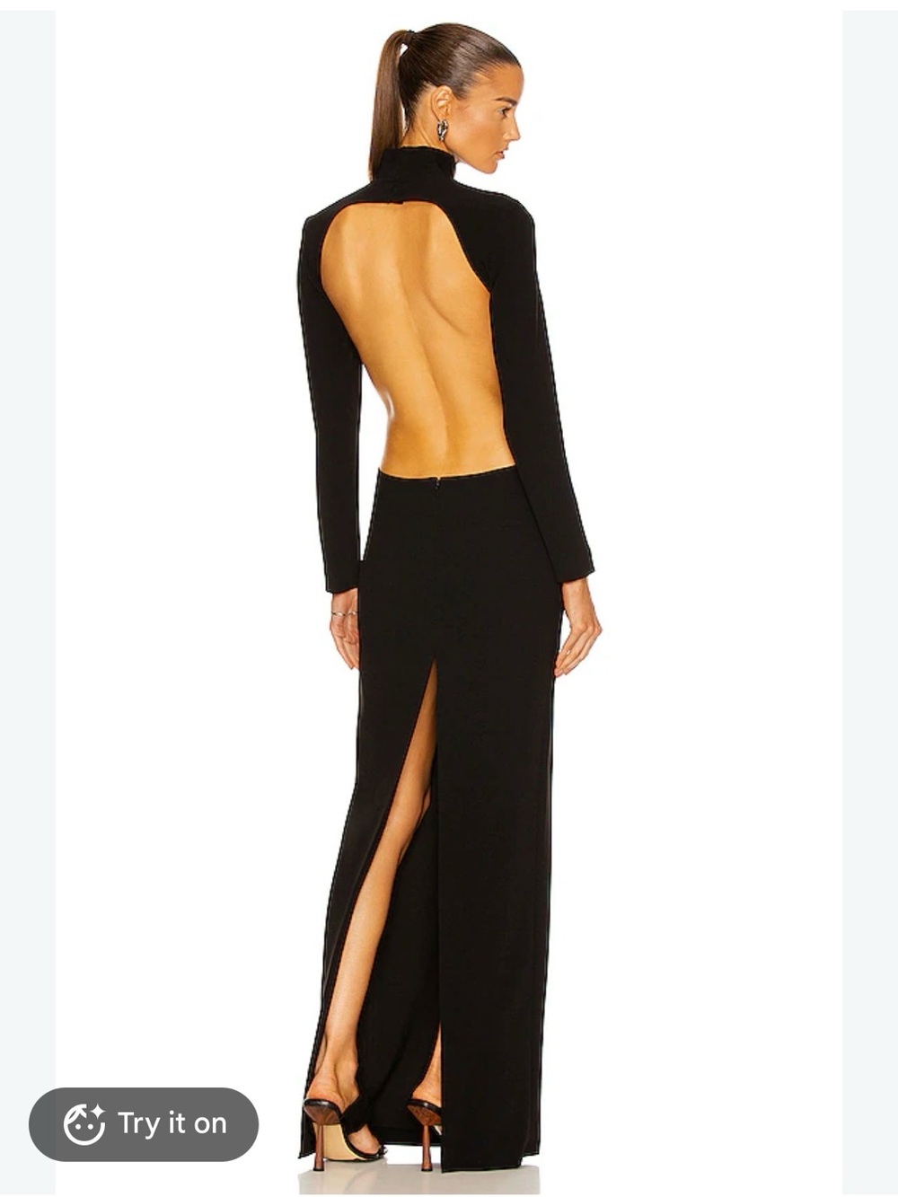 ALIX NYC Black Long-Sleeve Backless Gown